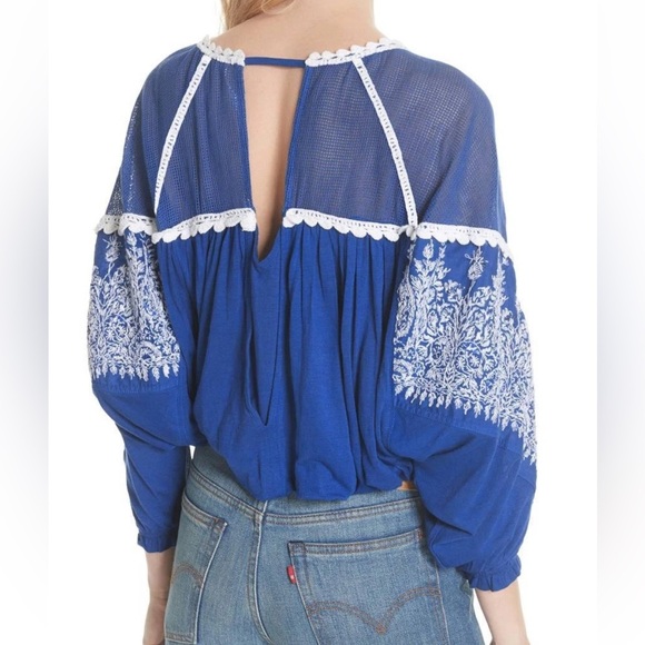 Free People Carly Embroidered Blouse Size S MSRP: $128.00 - Picture 11 of 11